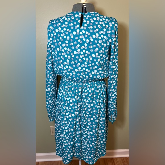 Kit and Sky Blue Polk-a-Dot Long Sleeve Dress, M - Picture 2 of 5